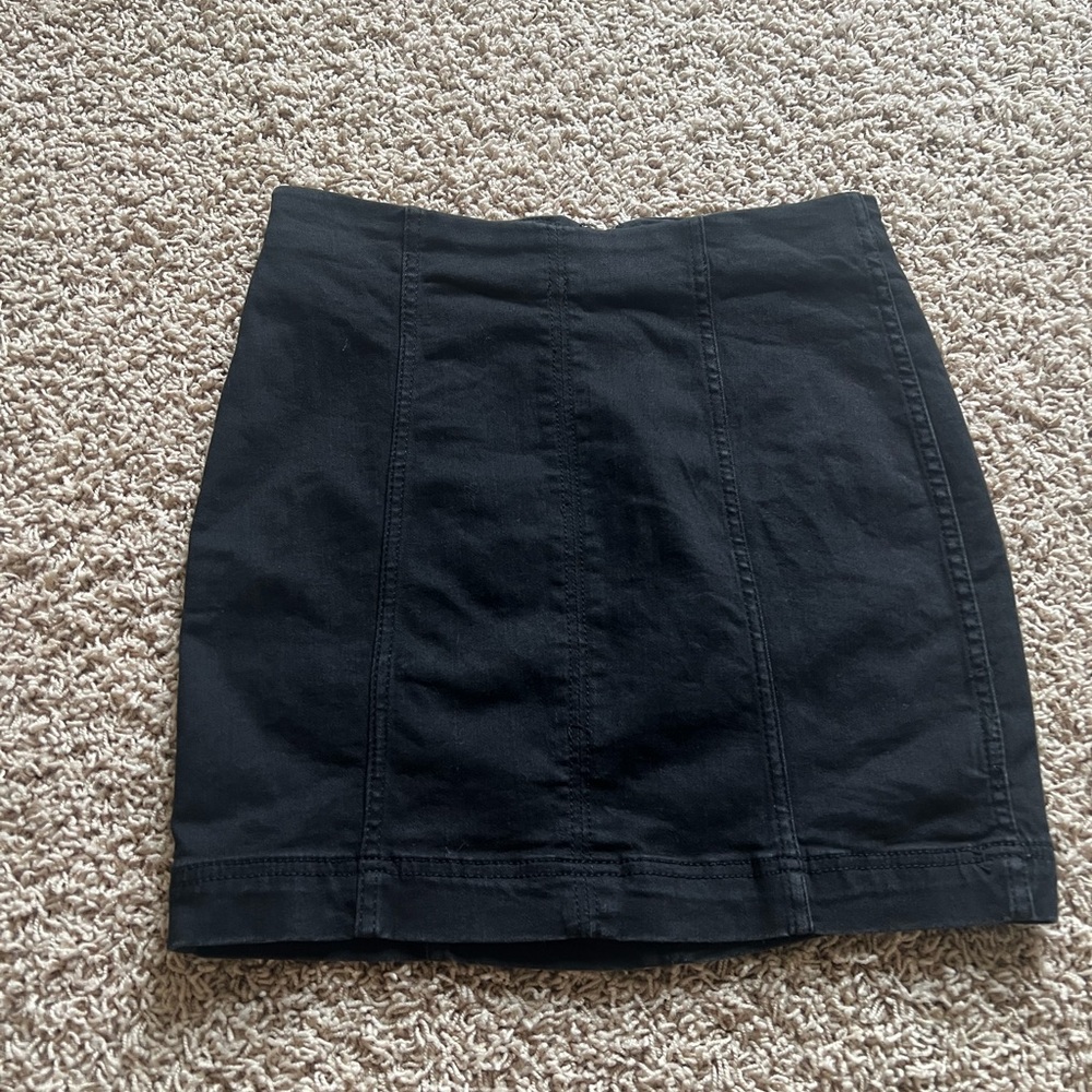 Free People Black Pencil Mini Skirt